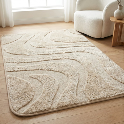 Alfombra 120x180 cm Pelo Corto con Relieve Natural Moderna para Living
