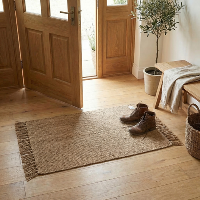 Alfombra 50x80 cm Lisa Beige para Baño Cocina o Entrada Estilo Minimalista