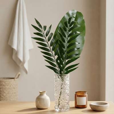 Florero de vidrio transparente 20 cm decorativo