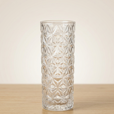 Florero de vidrio transparente 20 cm decorativo