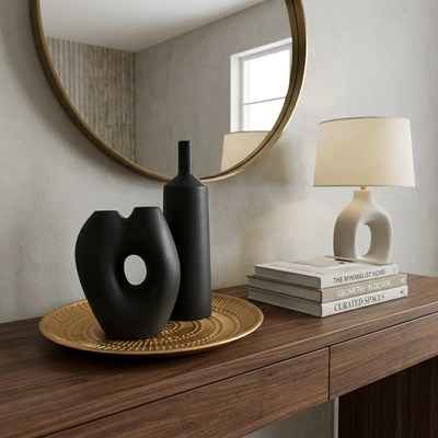 Centro de mesa 40cm madera natural decorativo living