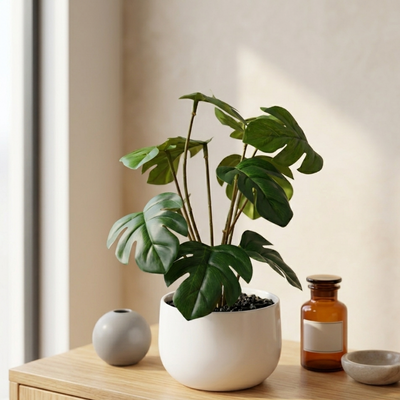 Planta Artificial con Maceta 25 cm Decorativa Interior