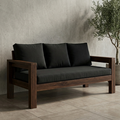 Sillón 3 cuerpos eucalipto macizo 190x70cm exterior