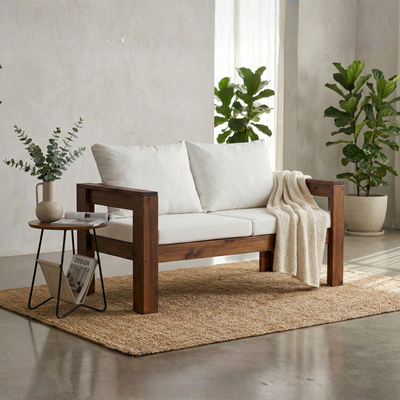 Sillón 2 cuerpos eucalipto macizo 145x70cm