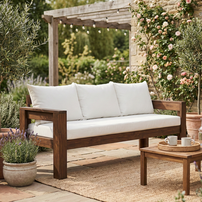 Sillón 3 cuerpos eucalipto macizo 190x70cm exterior