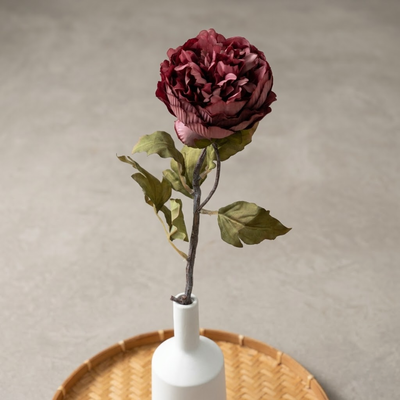 Vara artificial rosa roja 59cm decoración floral