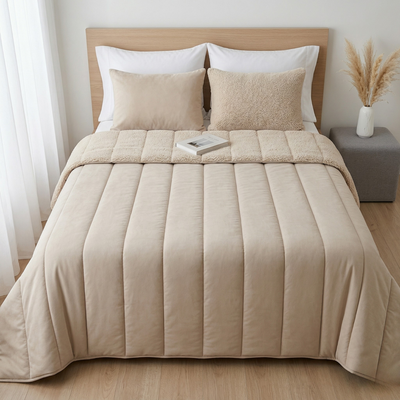 Edredon Cozy Doble Capa con relleno y Corderito King