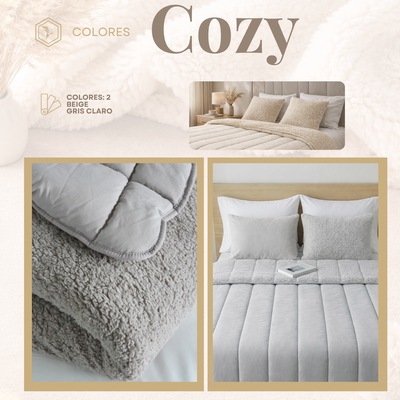 Edredon Cozy Doble Capa con relleno y Corderito King