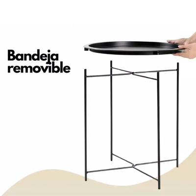 Mesa Ratona Circular Bandeja Desmontable Blanca