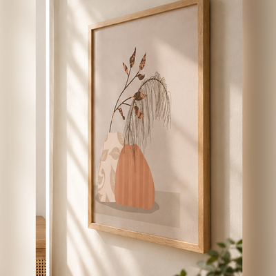 Cuadro Decorativo Marco de Madera tela impresa texturada 75x55cm