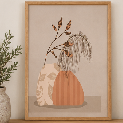 Cuadro Decorativo Marco de Madera tela impresa texturada 75x55cm