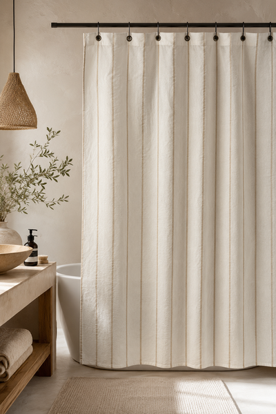 CORTINA DE BAÑO TUSOR RAYAS OJAL