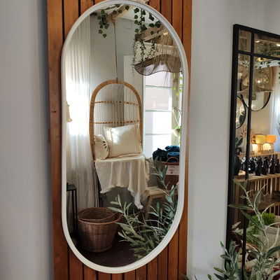 Espejo Capsula 100x50 Simil Hierro Blanco