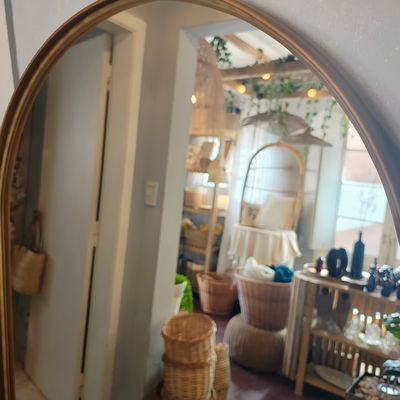 Espejo redondo 80cm Simil Hierro Dorado