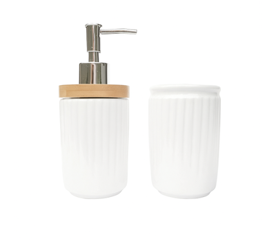 SET DE BAÑO NORDICO 2 PIEZAS CERAMICA BLANCO