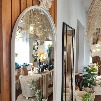 Espejo Capsula 90x50 Simil Hierro Blanco