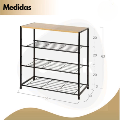 Estanteria Zapatero Organizador Calzado 4 Niveles Zapatillas (63x30x63cm)