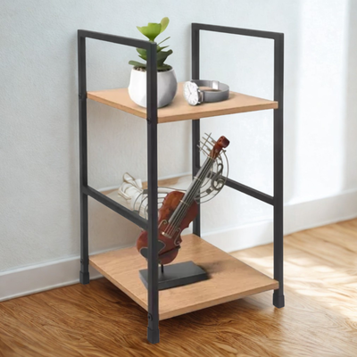 Mesa De Luz Repisa 2 Estantes Dormitorio Baño Industrial (30x24x48cm)