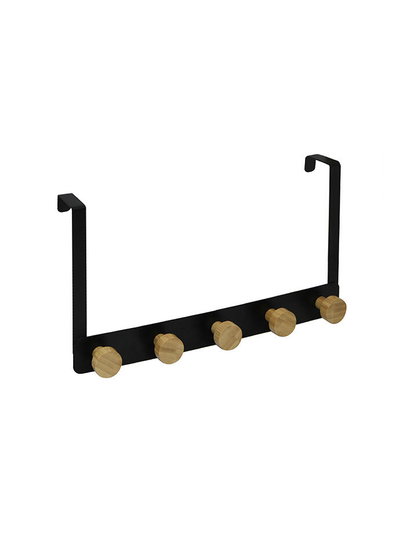 Perchero de puerta Metálico industrial moderno 18x3cm con 5 ganchos