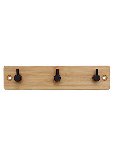 Perchero Metálico Negro de Pared Minimalista 22x5 cm