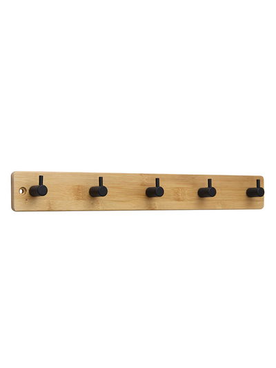 Perchero de Madera Natural con 3 Ganchos 40x5 cm