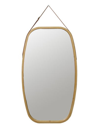 Espejo Decorativo Rectangular de Pared 43x77 cm Marco Madera