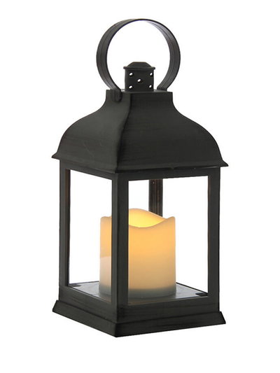 Fanal de Vidrio con Vela 10x22 cm