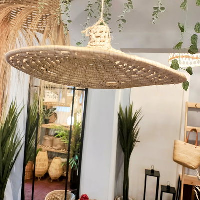 PANTALLA LAMPARA DE PALMA CAPELINA 38CM DE DIAMETRO