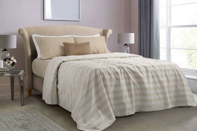 Juego de Sábanas 2 1/2 Plazas Percal 180 Hilos Essencia Beige