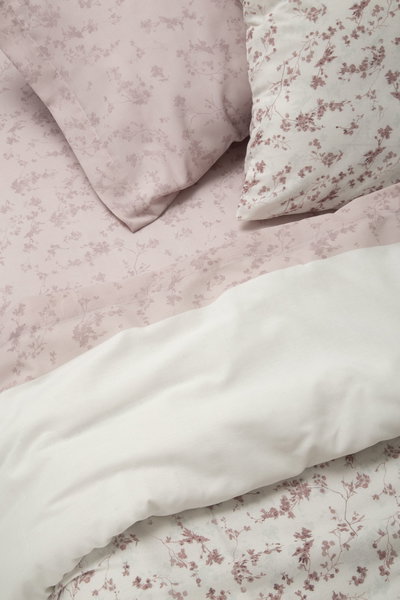 Juego de Sábanas 2 1/2 Plaza Estampadas 132 Hilos - Alcoyana Ritmo Clasica  Reese Morado