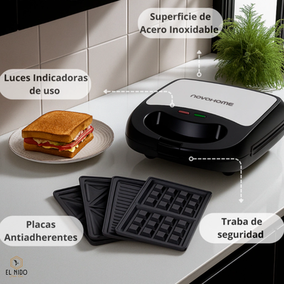 Sandwichera Waflera Parrilla 3 En 1