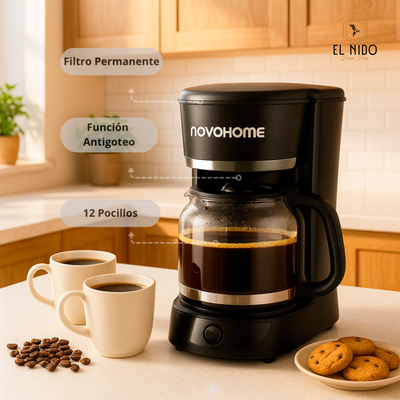 Cafetera Eléctrica De Filtro Novohome 900w 1.8Lts Anti Goteo