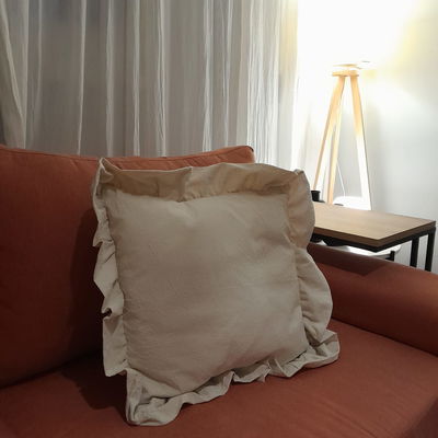 FUNDA DE ALMOHADON 50X50 TUSOR CON VOLADOS