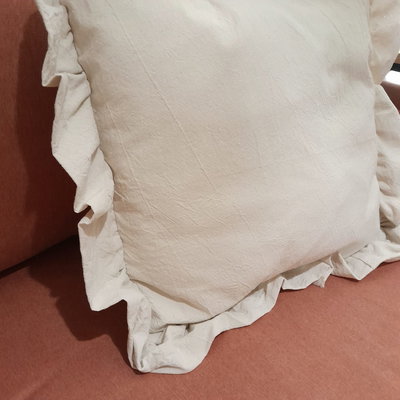 FUNDA DE ALMOHADON 50X50 TUSOR CON VOLADOS