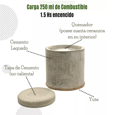 FOGONERO 10CM COLOR CEMENTO