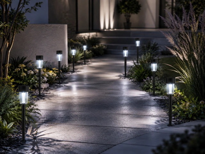 LUZ SOLAR ESTACA POR 10 UNIDADES