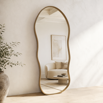 Espejo Duna Simil Hierro 120x50 Dorado