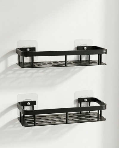 Set x2 Estantes Bolonia Recto Negro