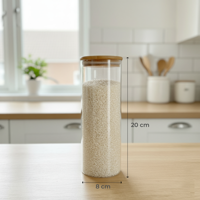 Frasco Oslo Vidrio/Bambú 850 ml