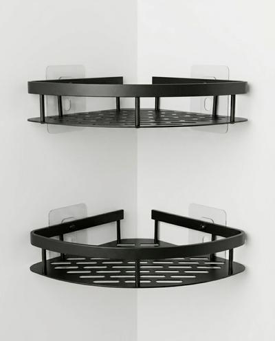 Set x2 Estantes Bolonia Esquinero Negro