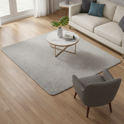 Alfombra 120x180cm con rombos gris