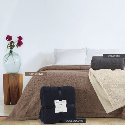 FRAZADA SHERPA DOBLE CORDERITO Y POLAR 1½ - JEAN CARTIER 