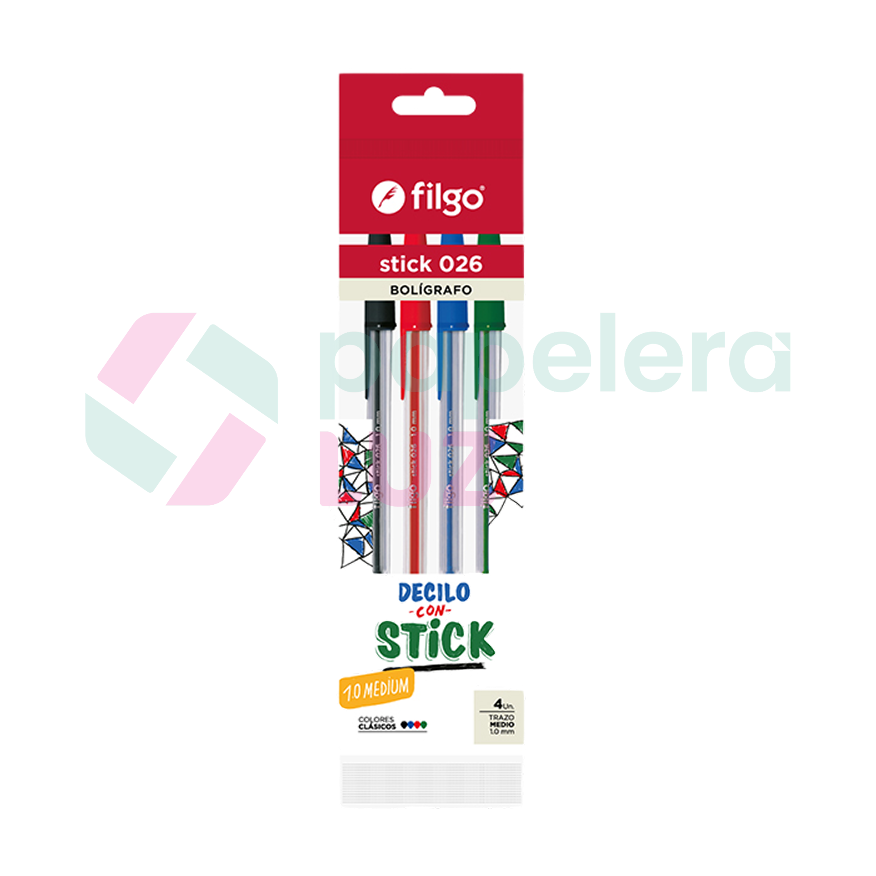 BIC - 1 Bolígrafo De 4 Colores Clásicos, Cuerpo Rosa Metálico, Punta