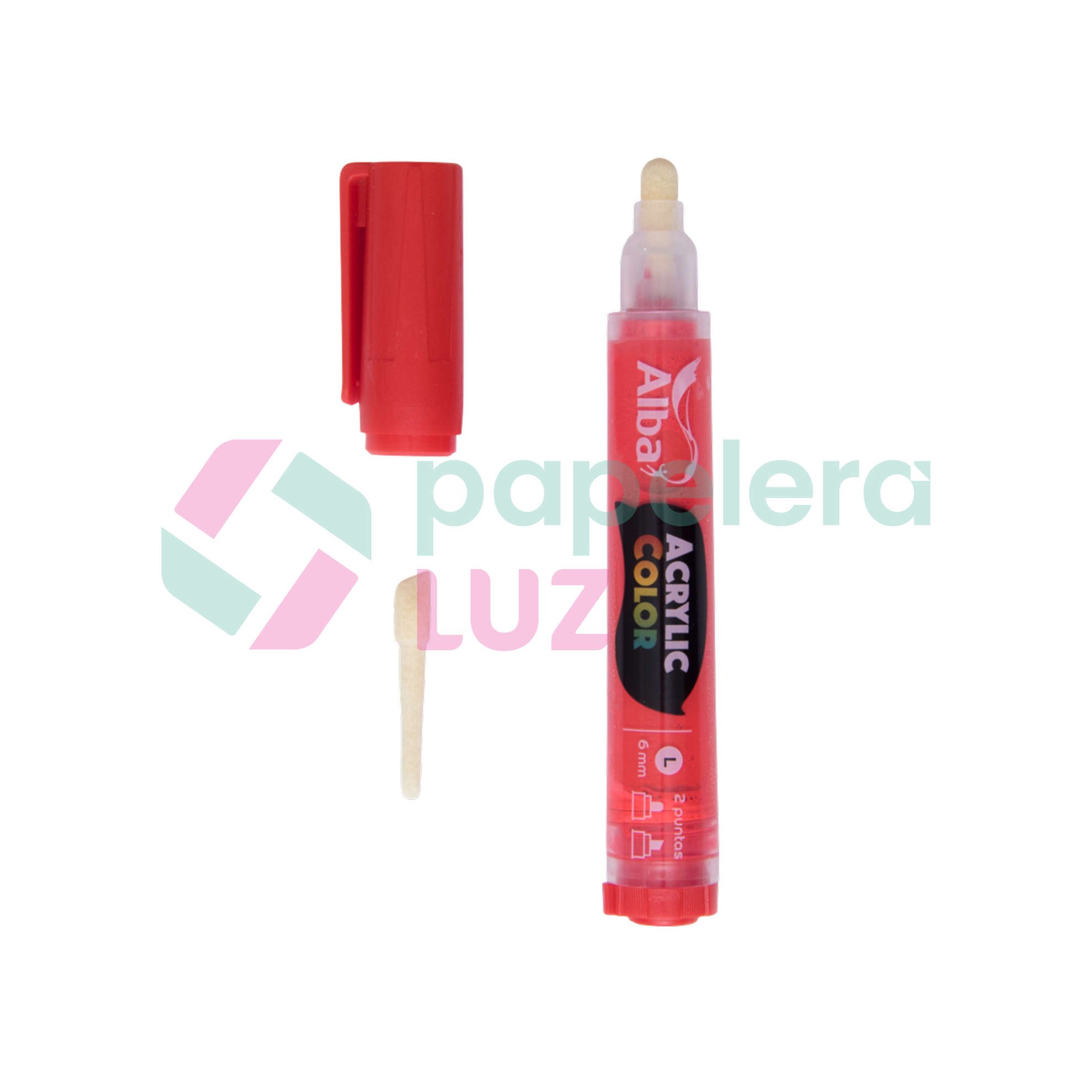 MARCADOR ACRYLIC ALBA COLOR ROJO SEÑAL 6MM(L) | Papelera Luz - Donde la ...