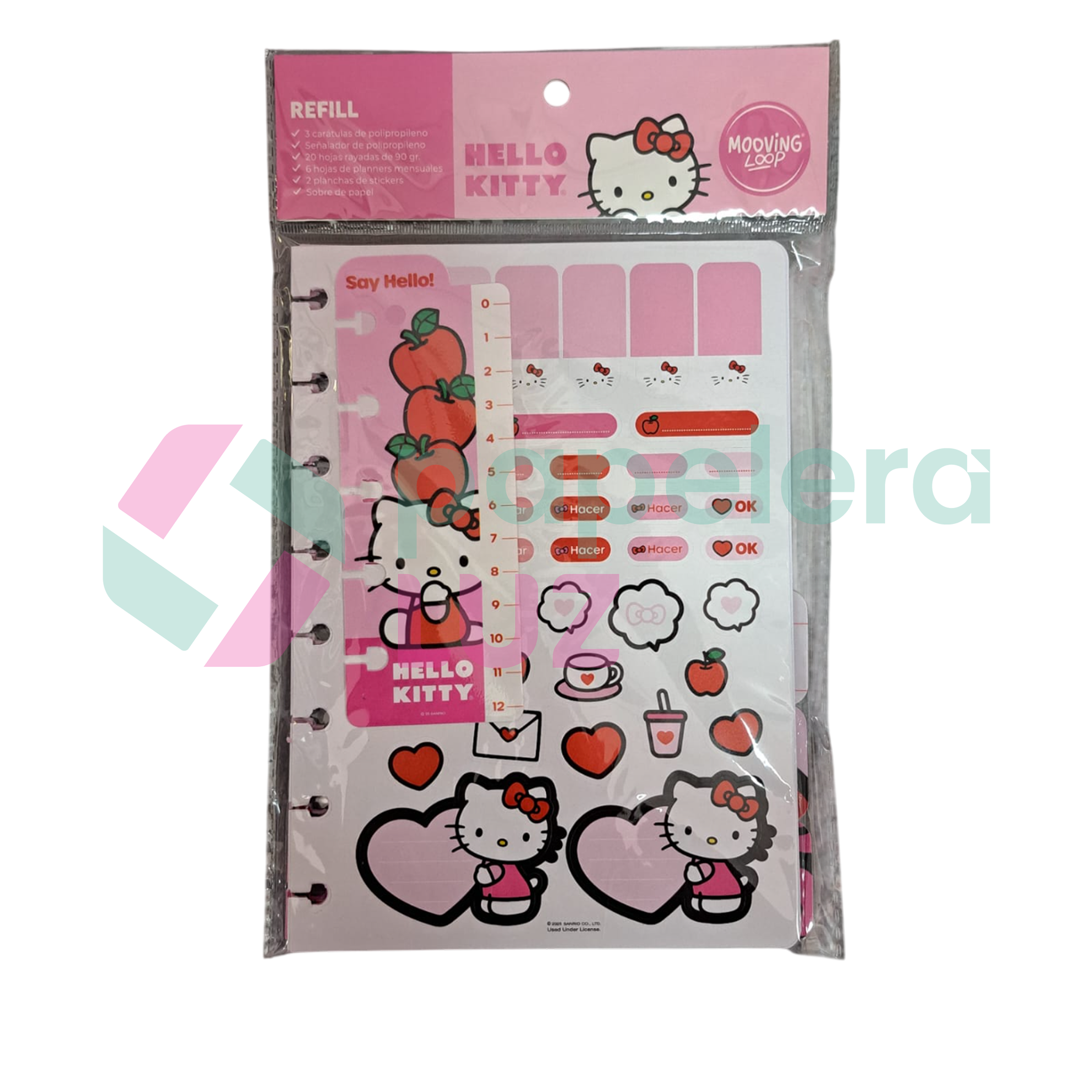 Mooving Loop - Refill Hello Kitty A5 | Papelera Luz - Donde la calidad ...