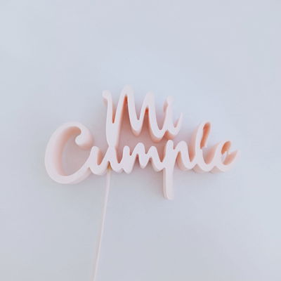 Frase Mi Cumple Pastel Rosa