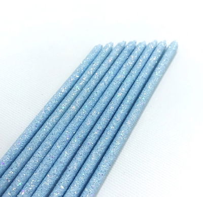 Velas Celeste Pastel x10