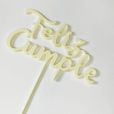 Topper Feliz Cumple Amarillo pastel