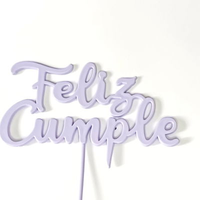 Topper Feliz Cumple Lila Pastel