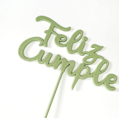 Topper Feliz Cumple Verde Oliva